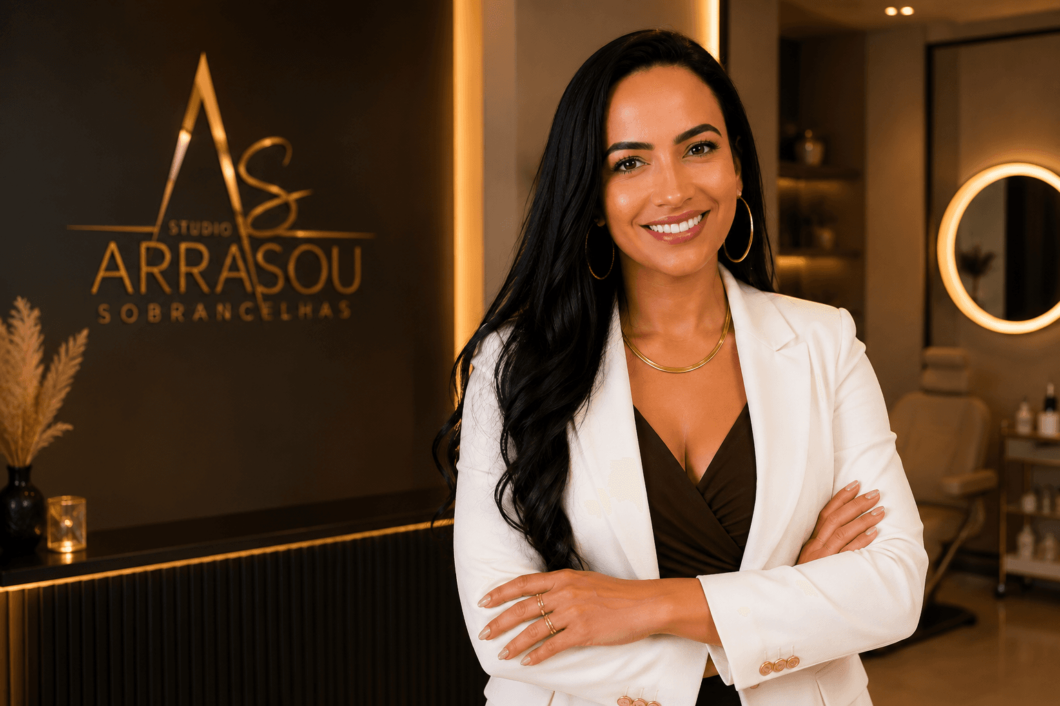 Thays, especialista do Studio Arrasou Sobrancelhas em Praia Grande